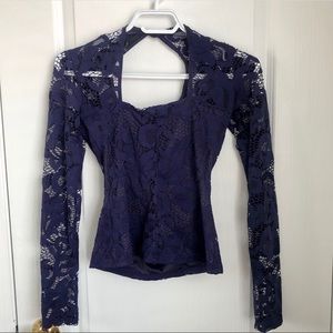 2/$15 Guess purple lace top XS